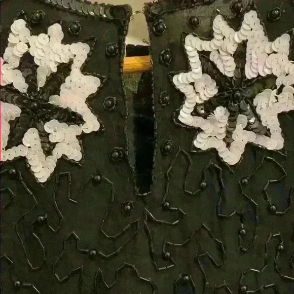 Vintage Jean for Joseph Le Bon silk beaded top, Lg - Picture 5 of 10